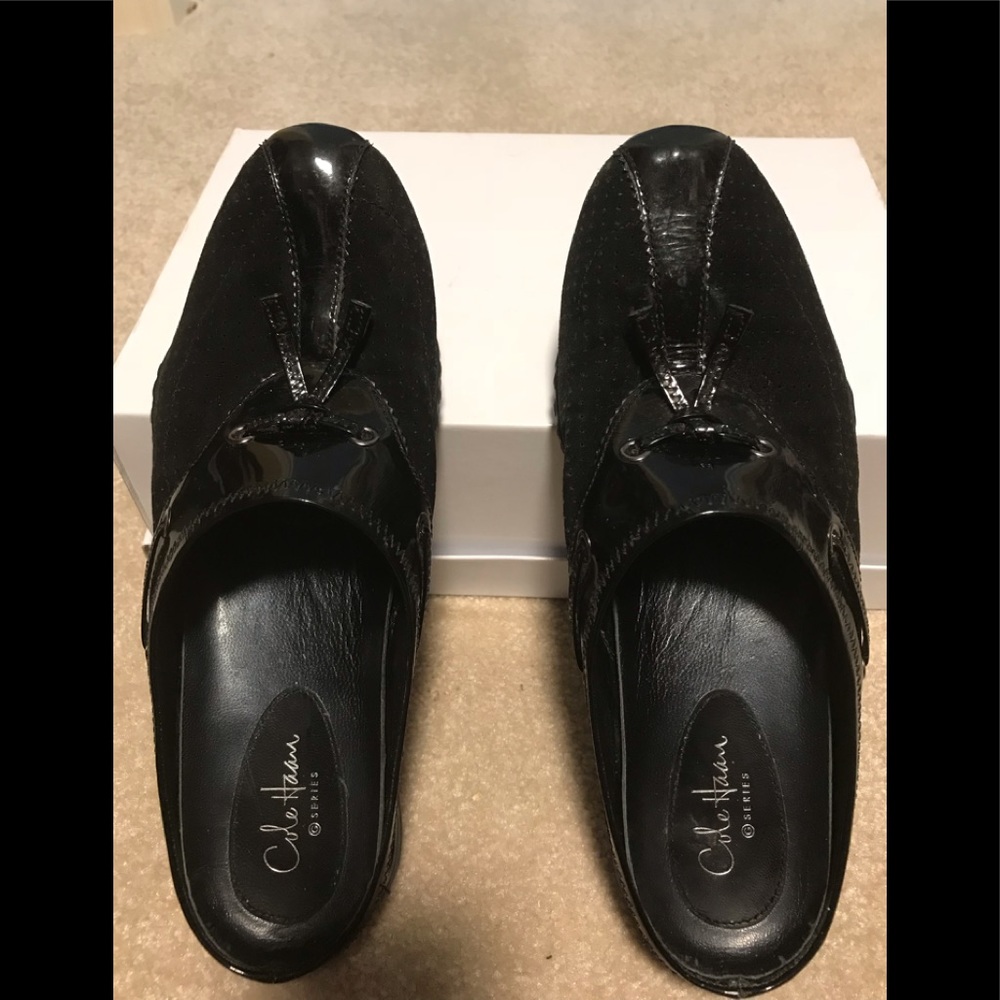 Cole Haan&Nike Air Suede and Patent Leather Mules